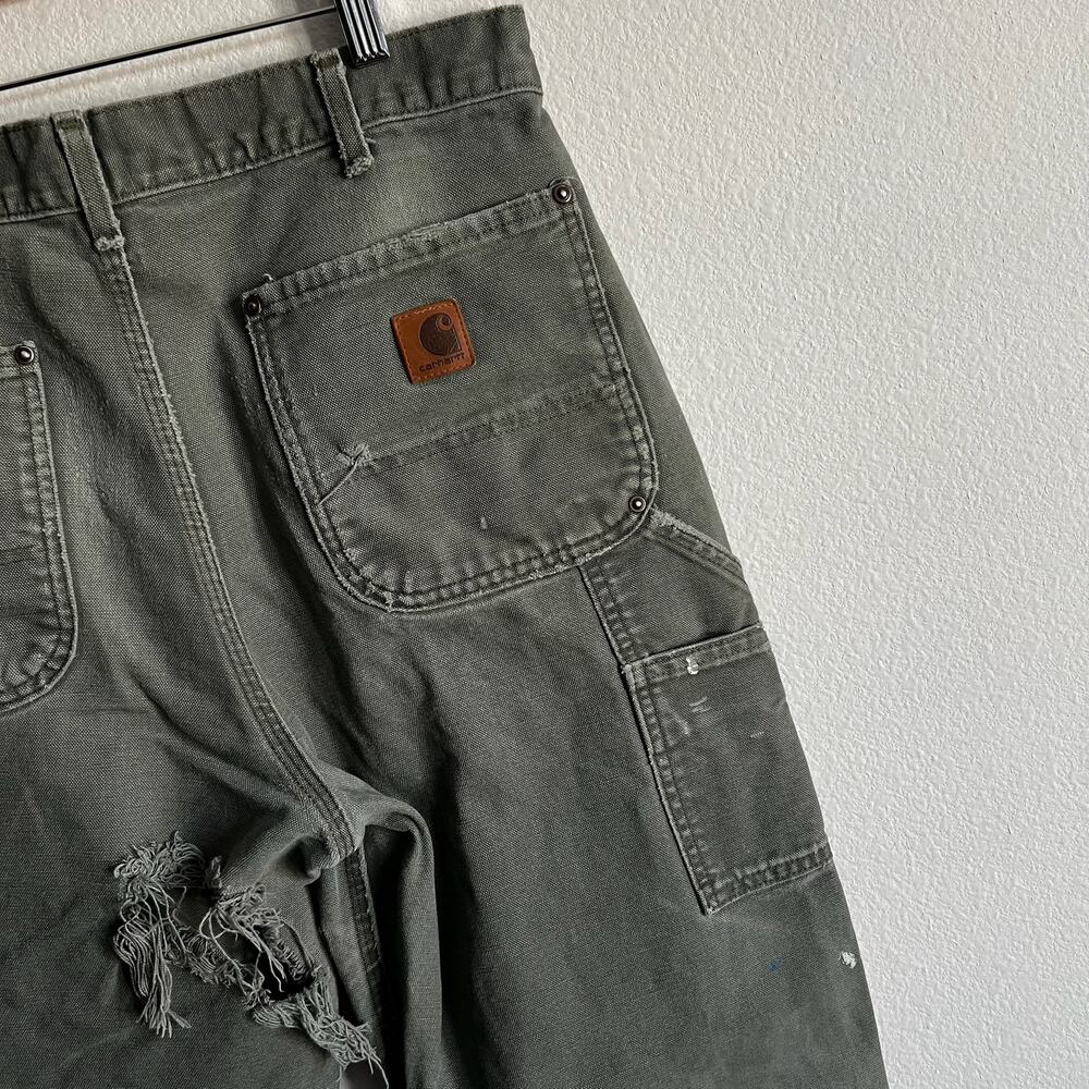 Carhartt B136 MOS green double knee work wear carpenter pants - Picture 6 of 15